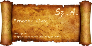Sznopek Alex névjegykártya